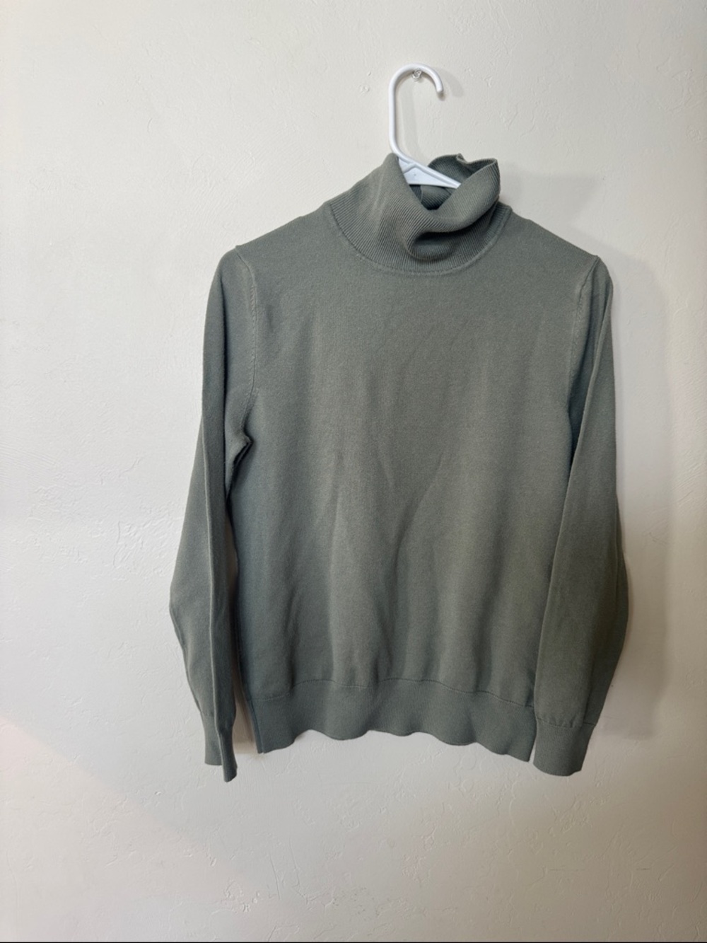 DKNY Ribbed Turtleneck Sweater in Light Sage